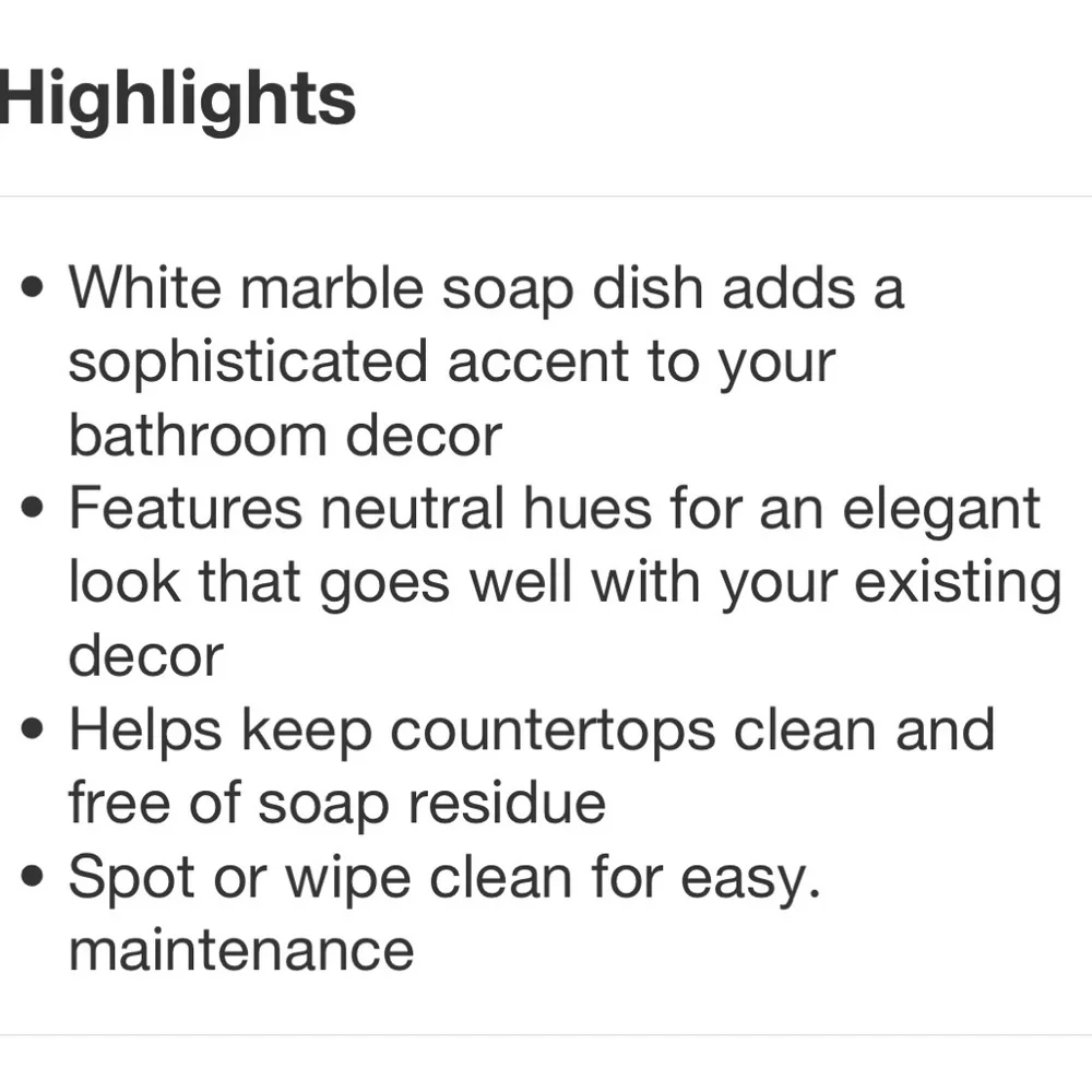 THRESHOLD NWT marble soap dish -white